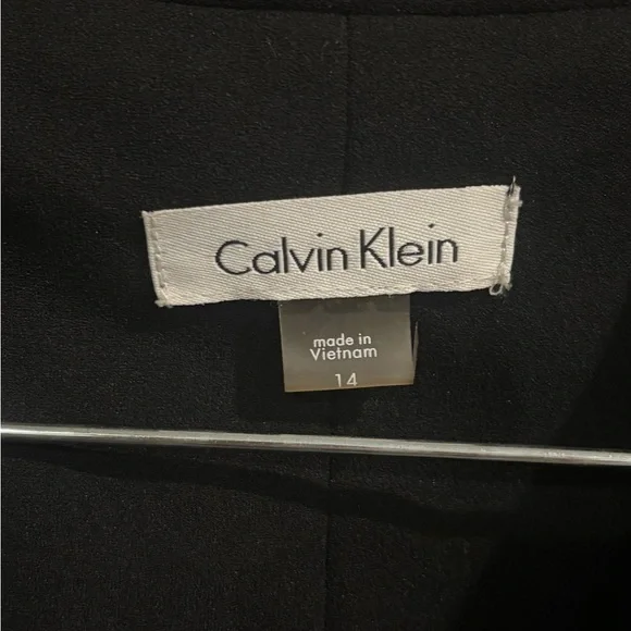 Calvin Klein Black Midi Dress with White Trim - Picture 7 of 8